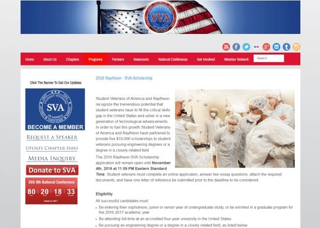 2016 Raytheon - SVA Scholarship