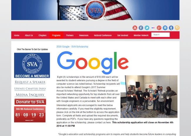 Google SVA Scholarship