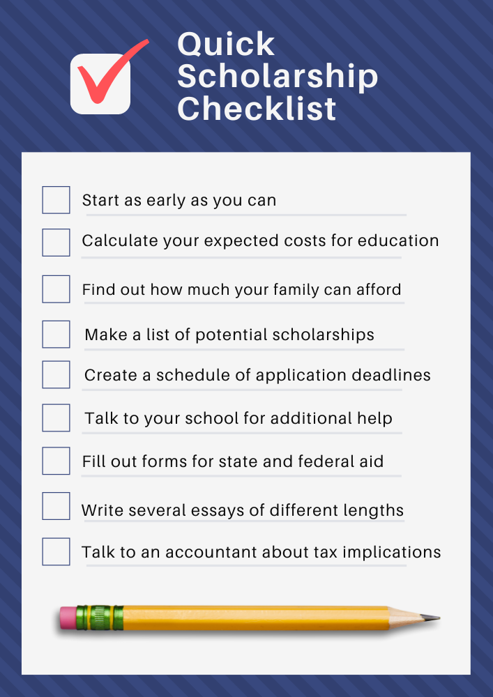 Applying for college scholarships checklist