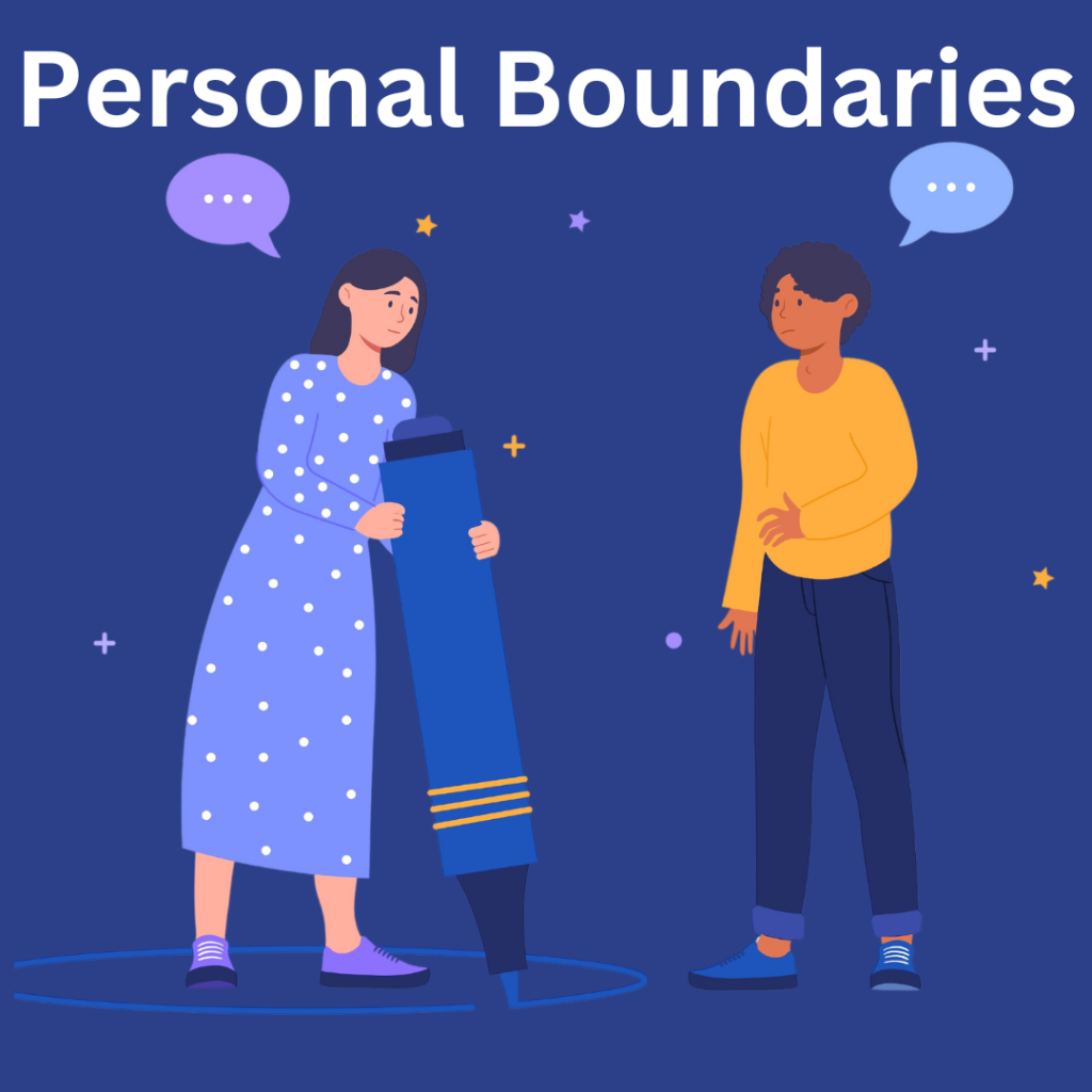 A graphic about personal boundaries to illustrate a skill for emotional intelligence in college